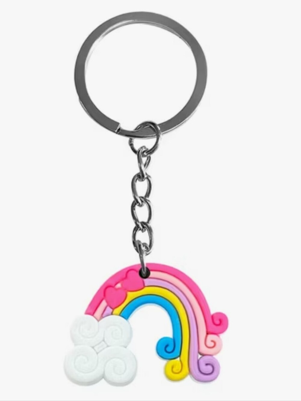 Pink Rainbow Cloud Keychain